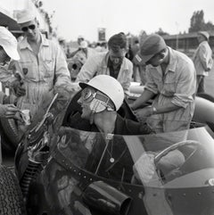Portrait of Stirling Moss in a Vanwall, Monza, Italy