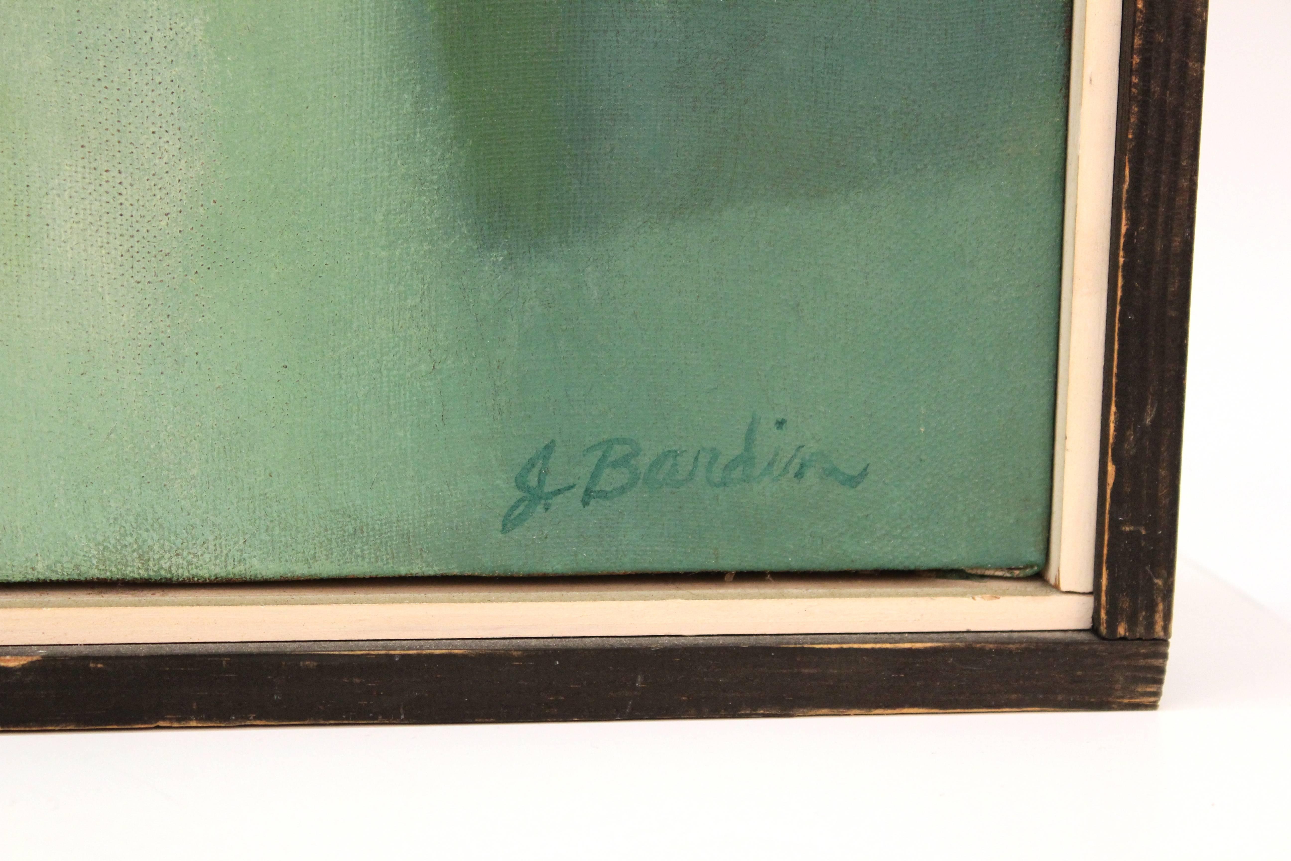 Mid-20th Century Jesse Bardin Modern Acrylic on Canvas Painting