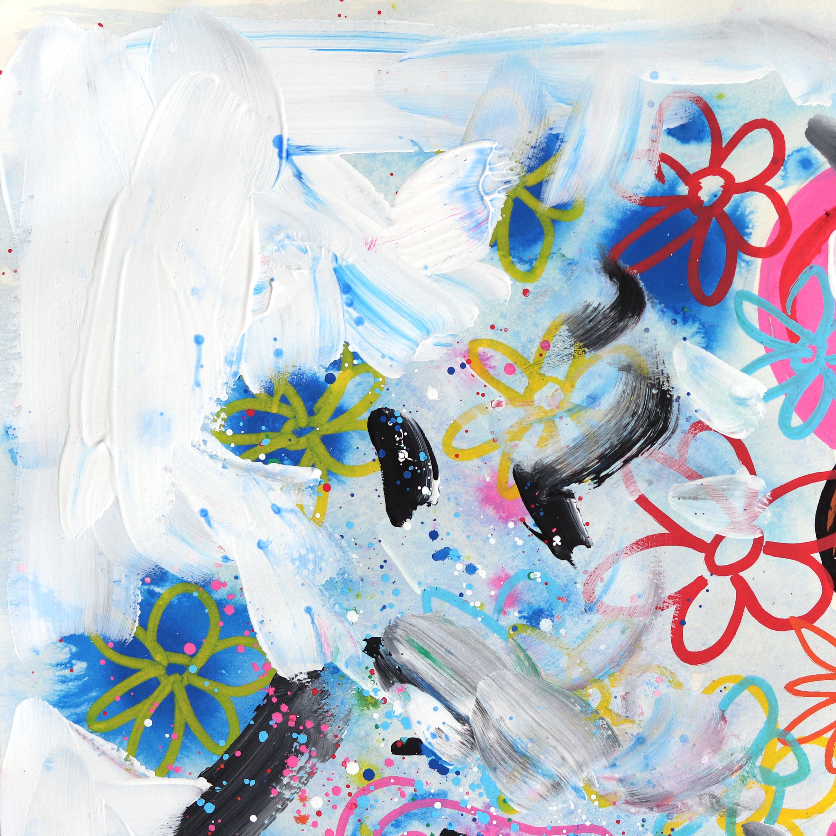 Bomber Babe (1/2) - Obra de arte en papel inspirada en una vaquera figurativa de colores - Mixed Media Art Contemporáneo de Jesse Black