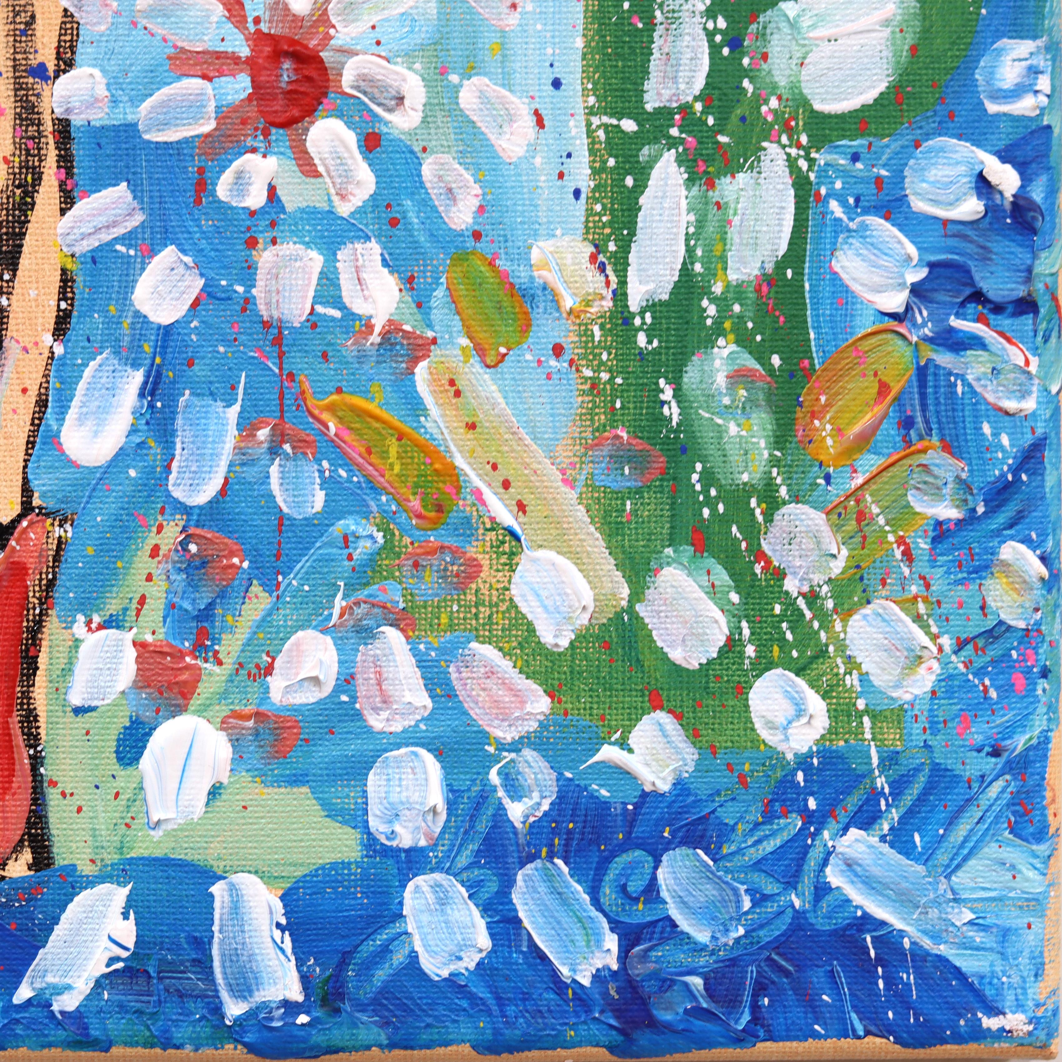 Desert Dream - Abstract Color Drenched Figurative Pinup Painting on Canvas For Sale 5