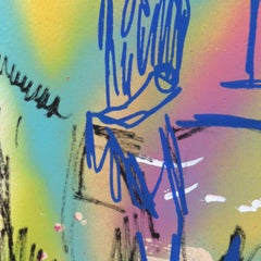 Desert Signal - Abstract Colorful Figurative Cowboy on Horse Artwork on Paper