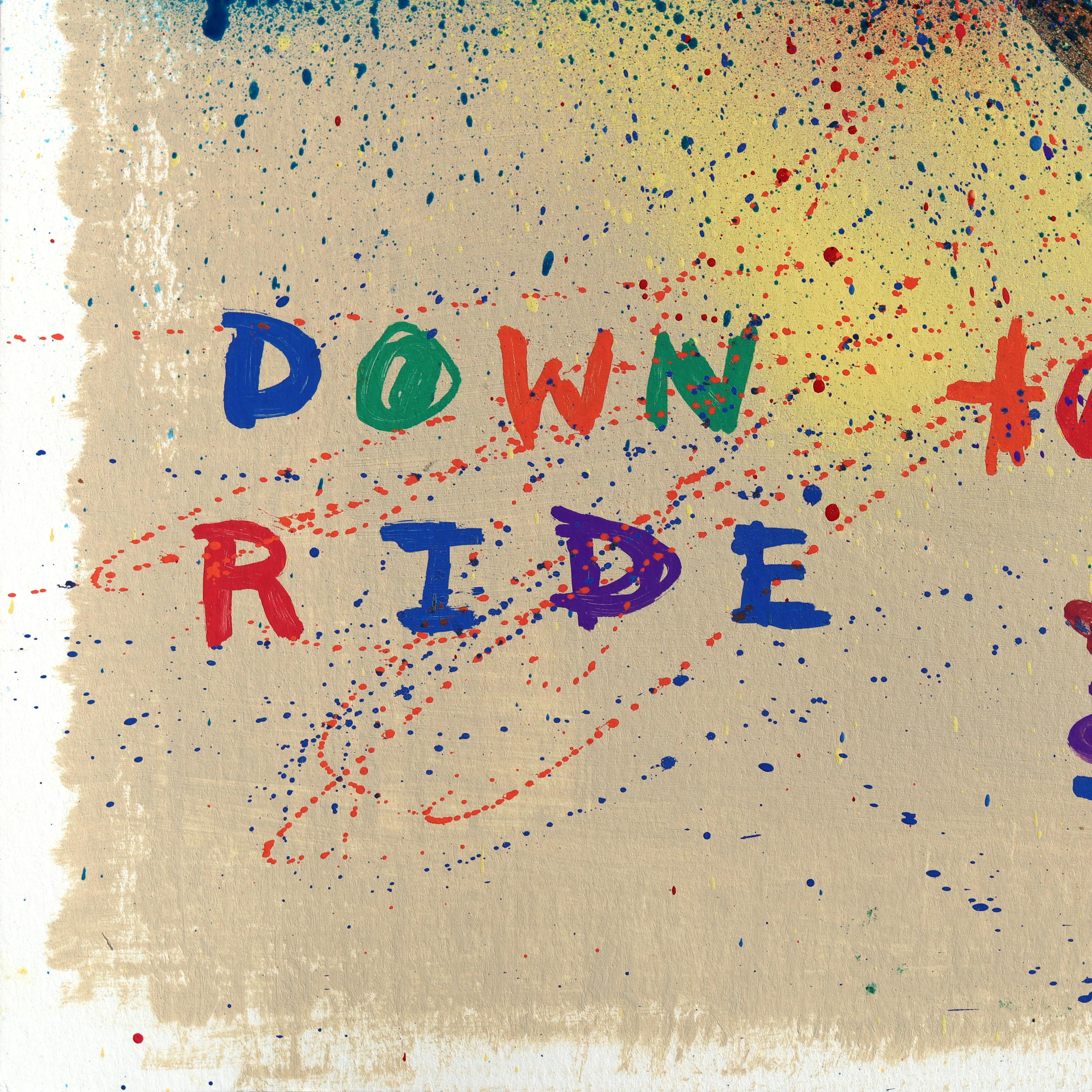 Down To Ride - Figurative Cowboy Western Inspired Mixed Media Artwork on Paper - Beige Figurative Painting by Jesse Black