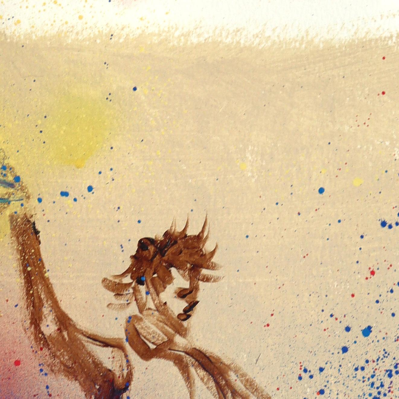 Down To Ride - Figurative Cowboy Western Inspired Mixed Media Artwork on Paper For Sale 2