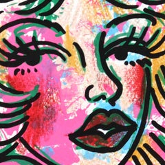 Earth Angel - Original Abstract Colorful Figurative Cowgirl Painting on Paper