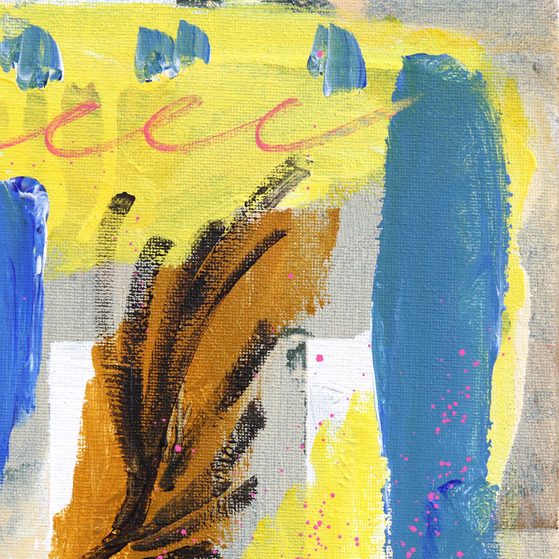 Hold On Tight - Figurative Colorful Western Inspired Cowboy Painting on Canvas en vente 2