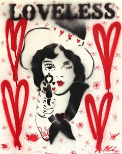 Last Shot - Vintage Inspired Figurative Pin Up Cowgirl Western Painting on Paper