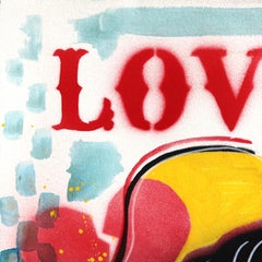 Love Hurts - Colorful Figurative Pin Up Cowgirl Western Mixed Media Art on Paper