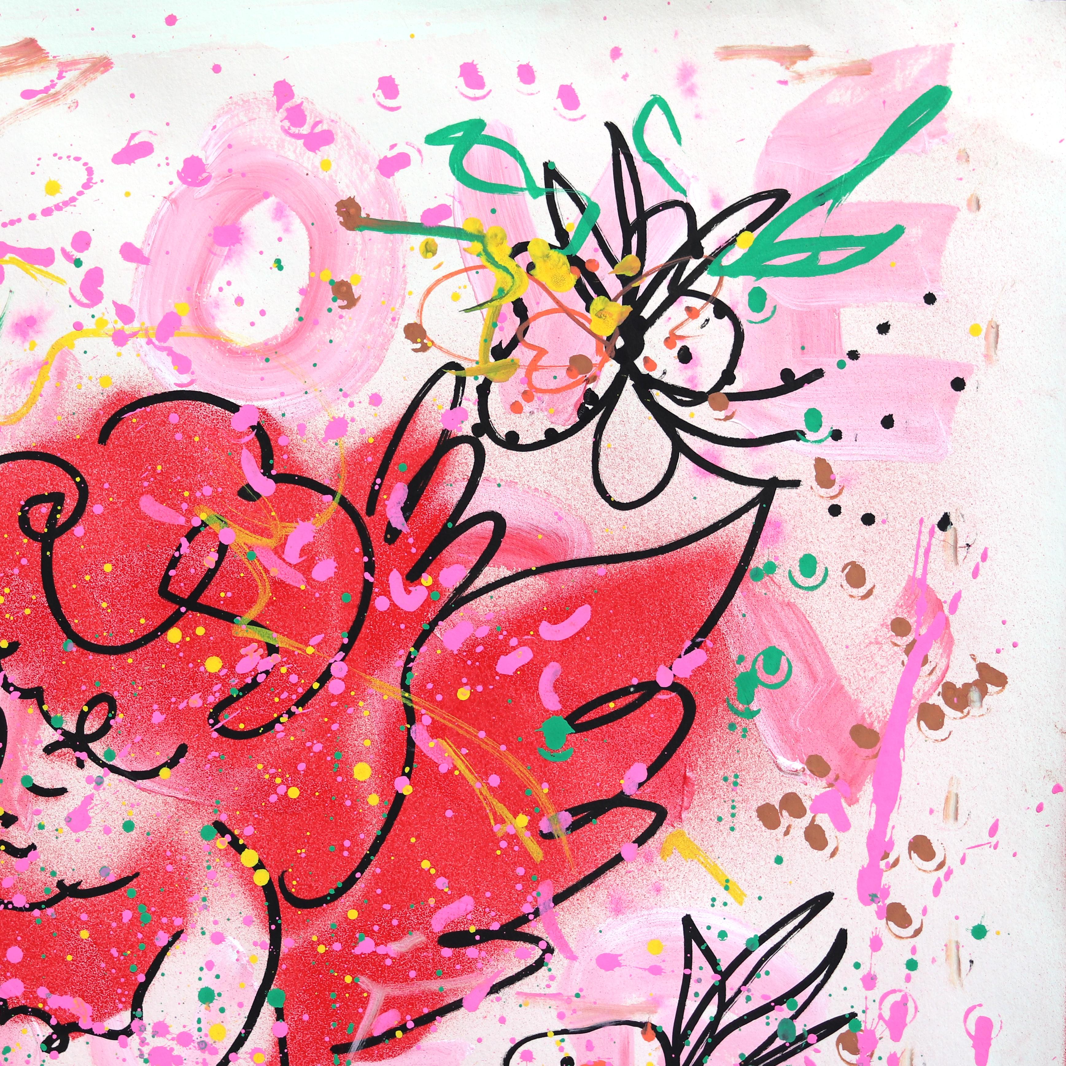 Lover (14/14) - œuvre d'art sur papier d'inspiration de l'amour de la cowgirl rose en vente 1