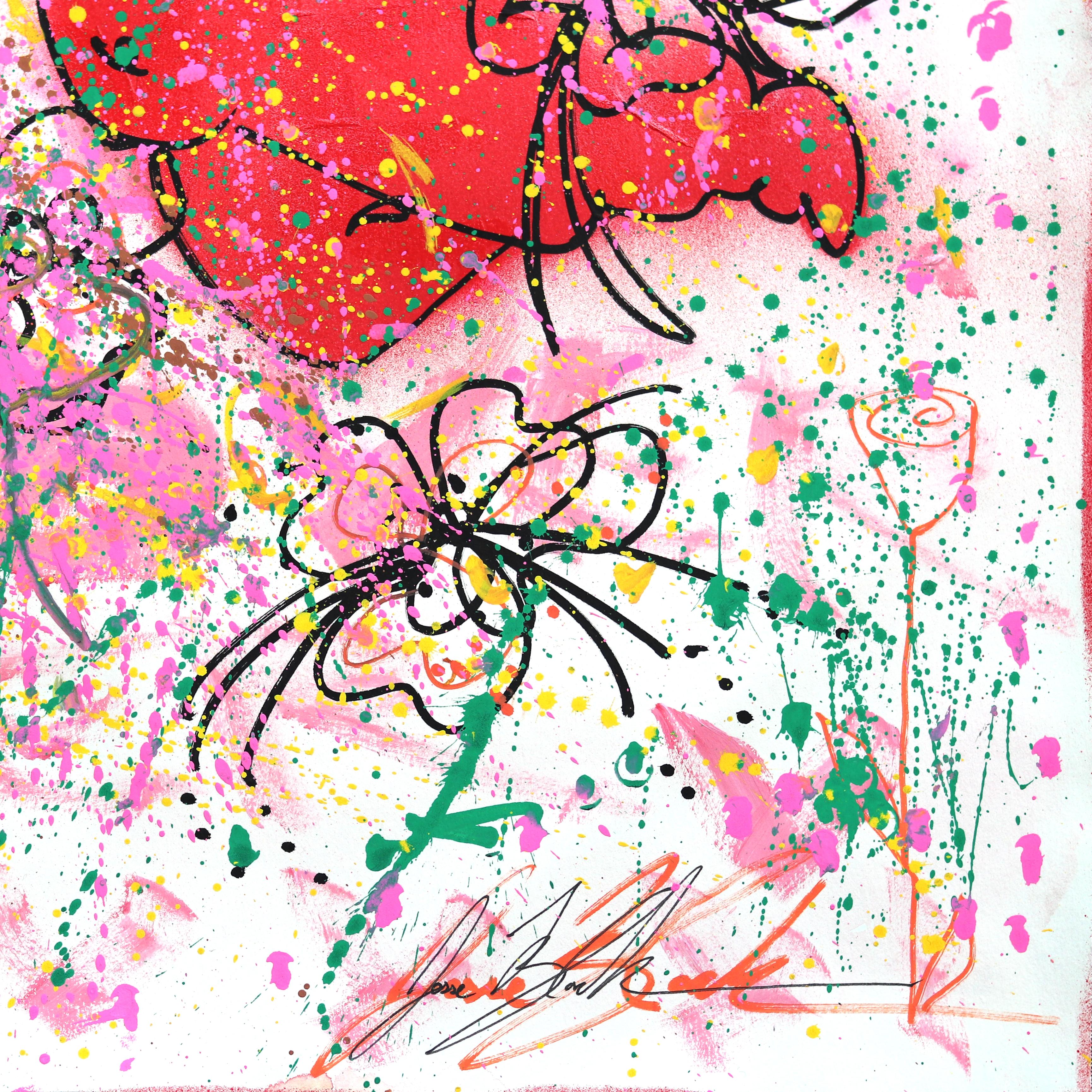 Lover (14/14) - œuvre d'art sur papier d'inspiration de l'amour de la cowgirl rose en vente 2