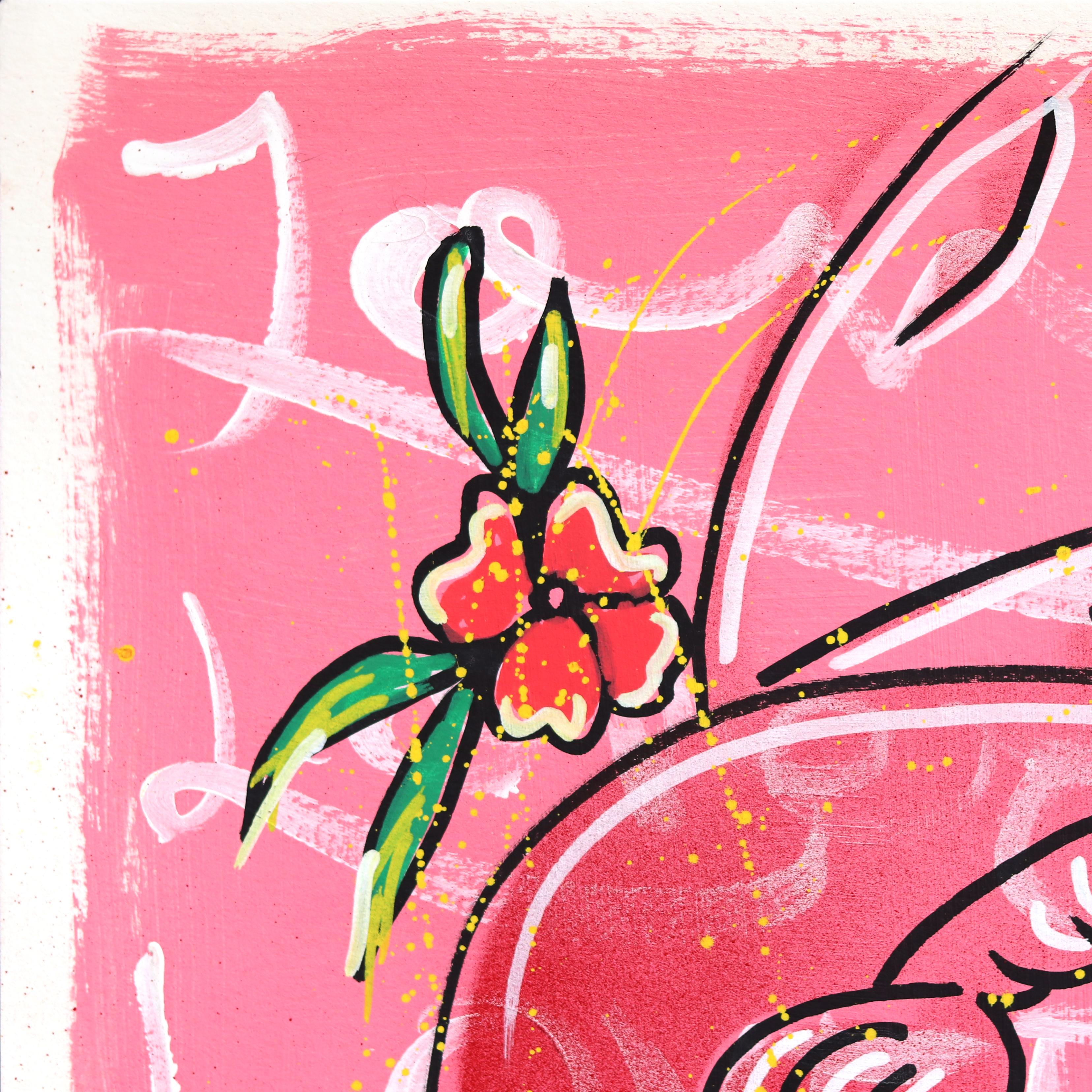 Lover (5/14) - Figurative cowgirl rose d'inspiration vintage sur papier - Contemporain Mixed Media Art par Jesse Black