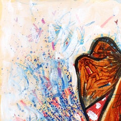 Luce - Abstract Vintage Inspired Figurative Pinup Cowgirl Painting on Paper