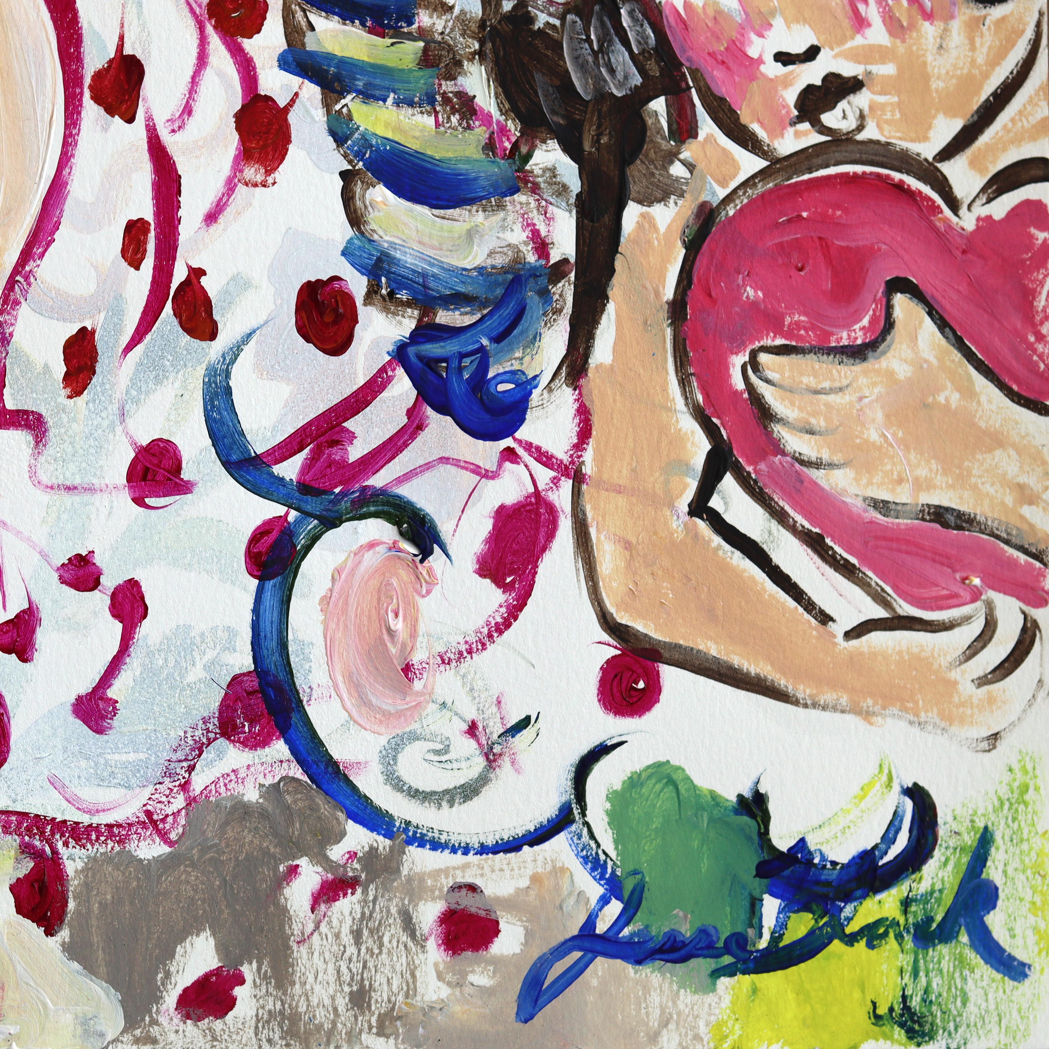 Pretty Little Baby - Figurative Pin Up Western inspirierte Portraitkunst auf Papier im Angebot 2