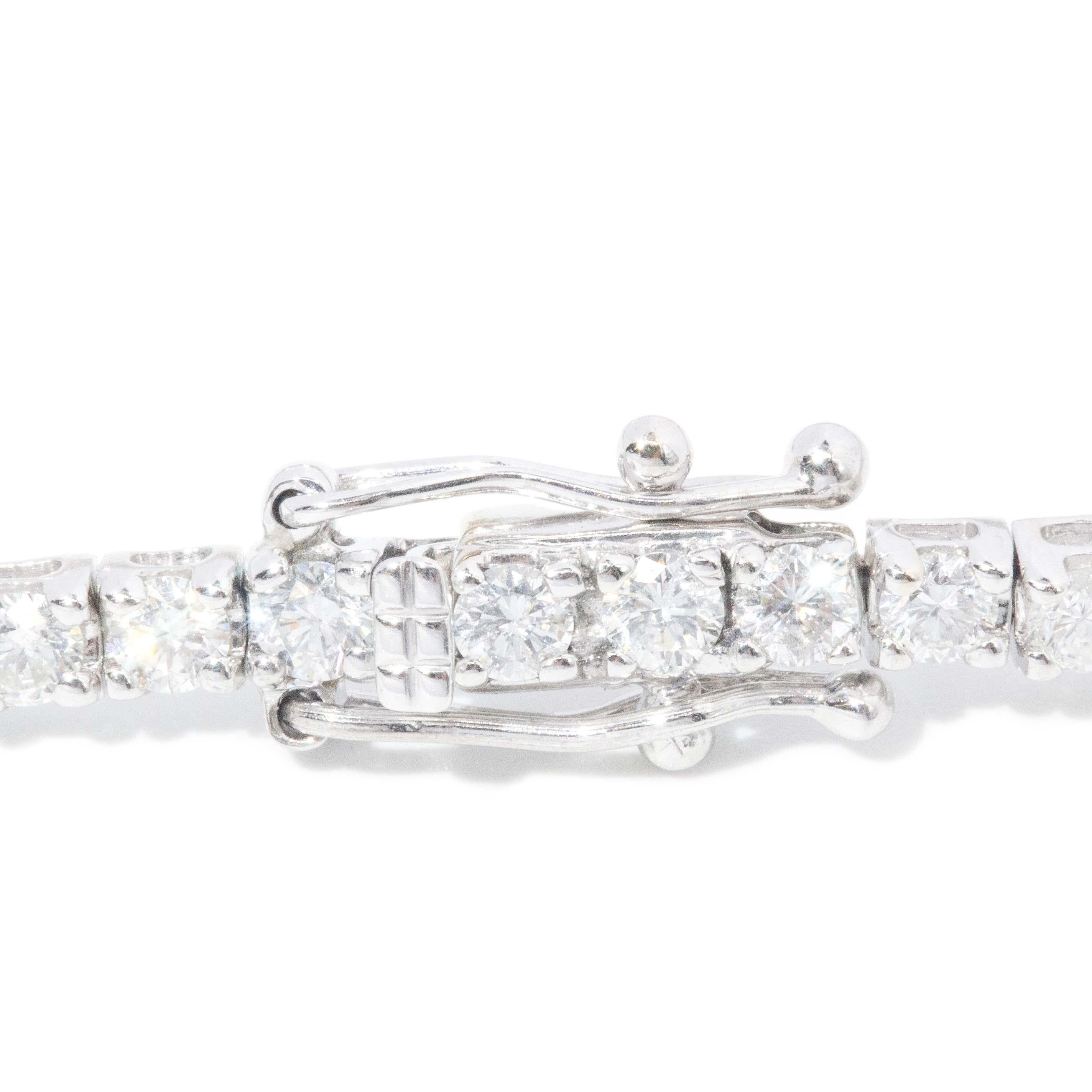 Jesse Contemporary 4.16 Carat Diamond Tennis Bracelet 18ct White Gold im Angebot 7