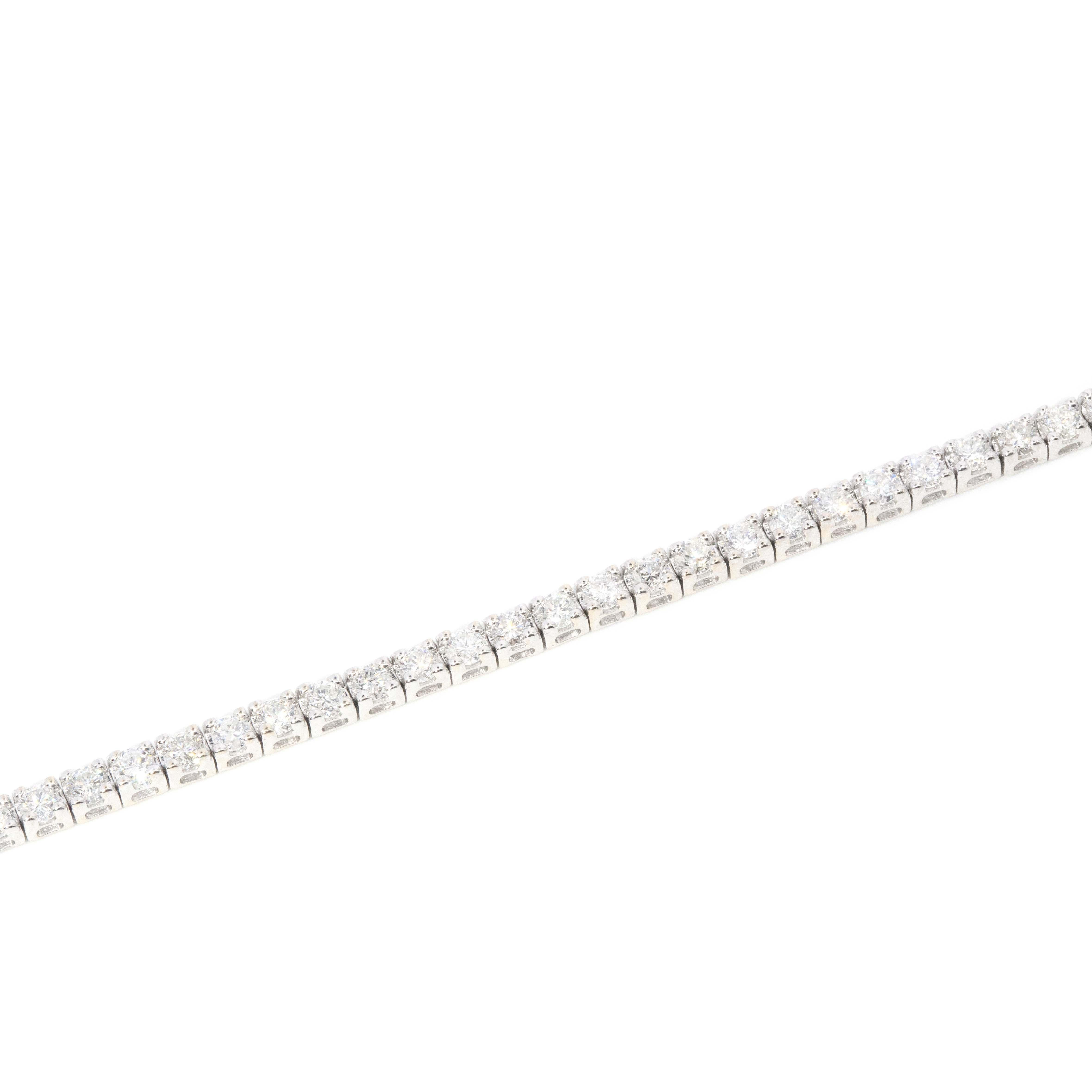 Jesse Contemporary 4.16 Carat Diamond Tennis Bracelet 18ct White Gold (Zeitgenössisch) im Angebot