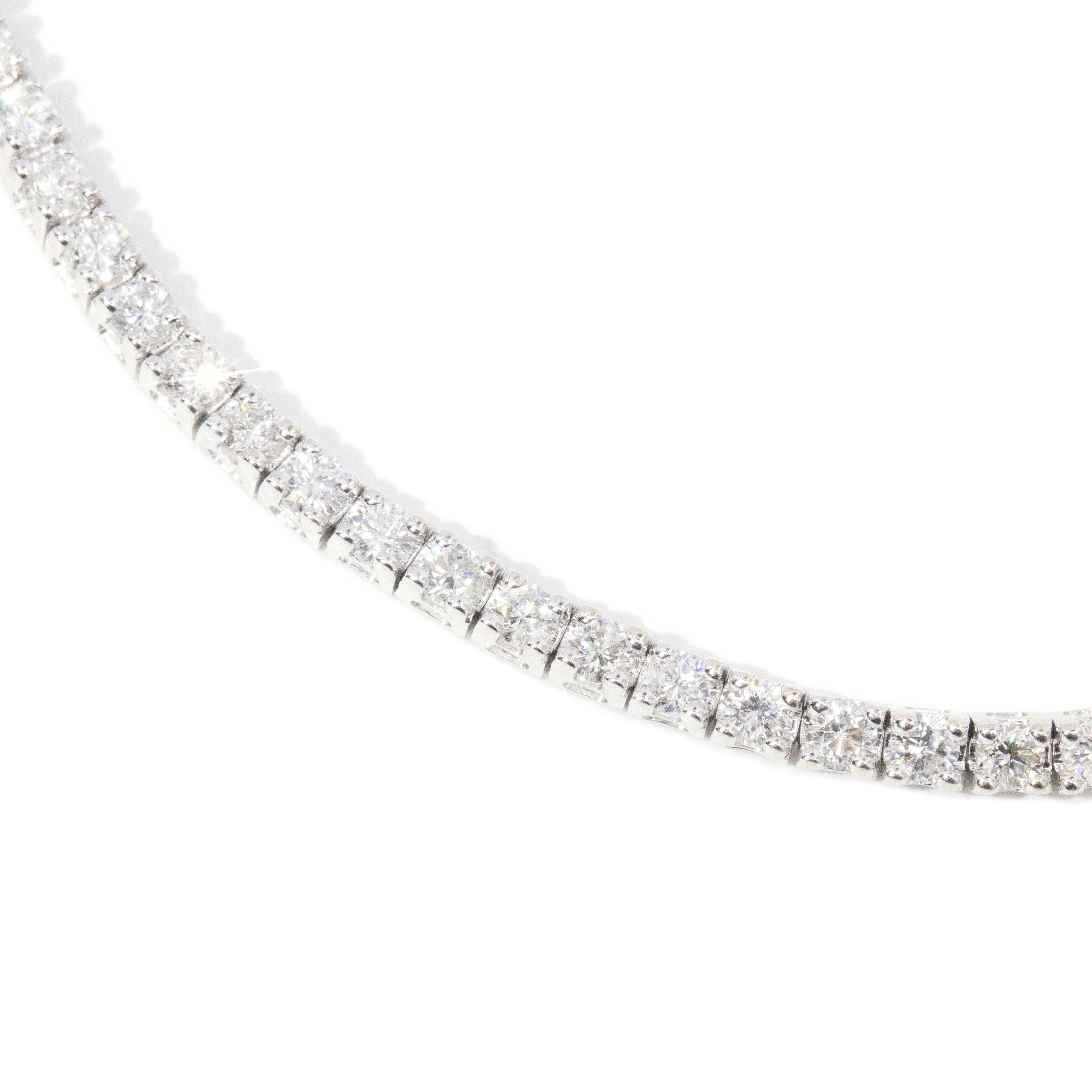 Jesse Contemporary 4.16 Carat Diamond Tennis Bracelet 18ct White Gold im Angebot 1
