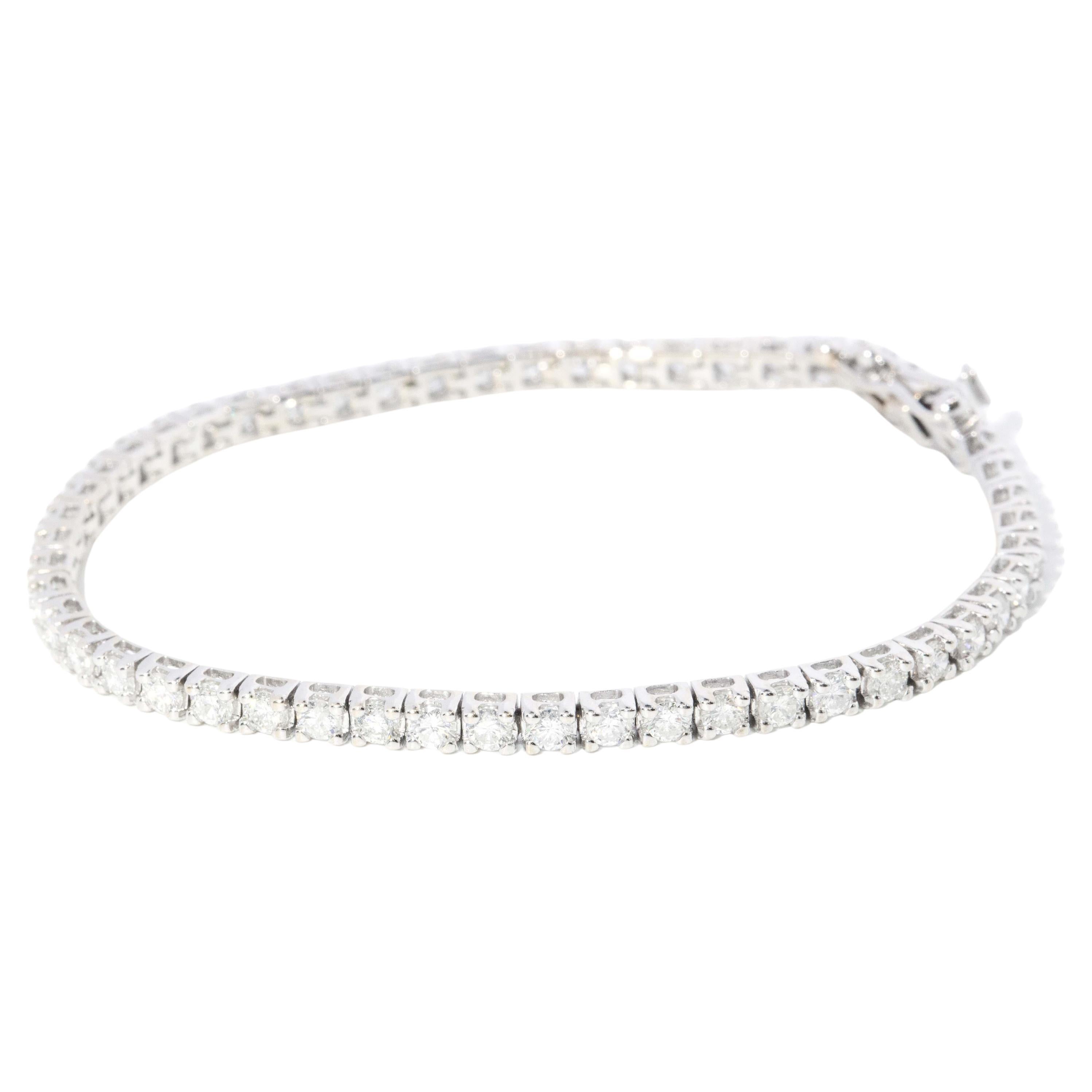 Jesse Contemporary 4.16 Carat Diamond Tennis Bracelet 18ct White Gold