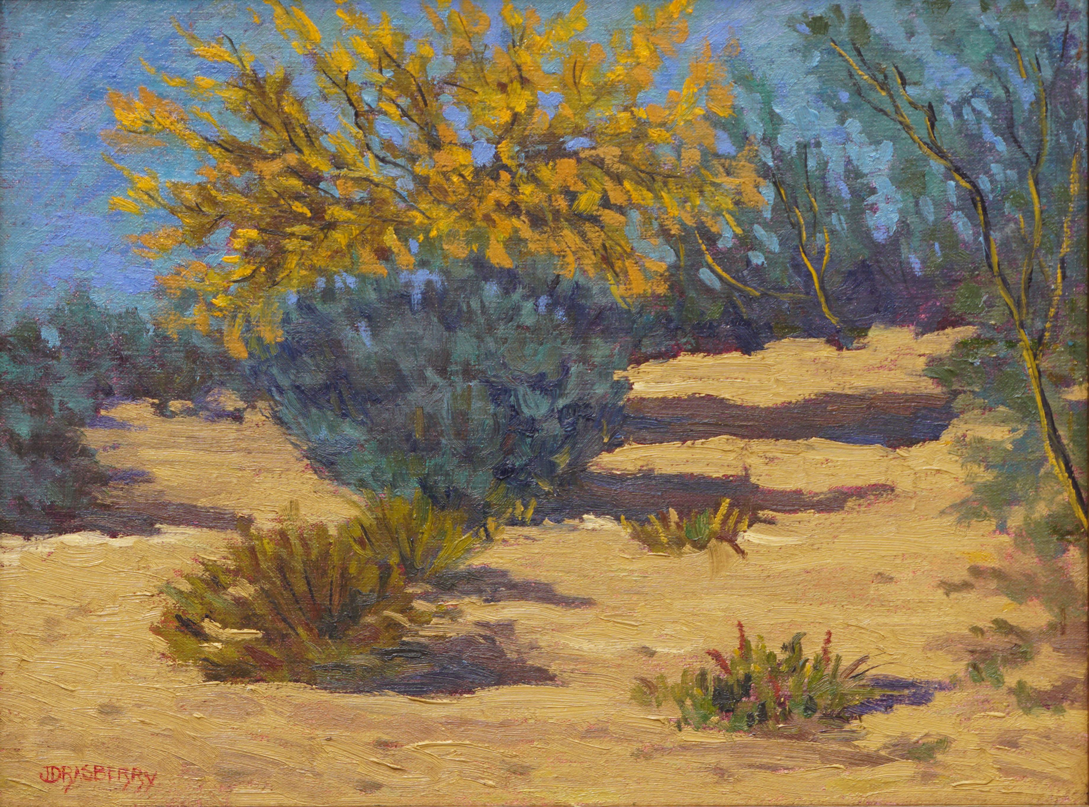 California Chaparral, Botanical Plant Landscape  - Painting by Jesse Don Rasberry 