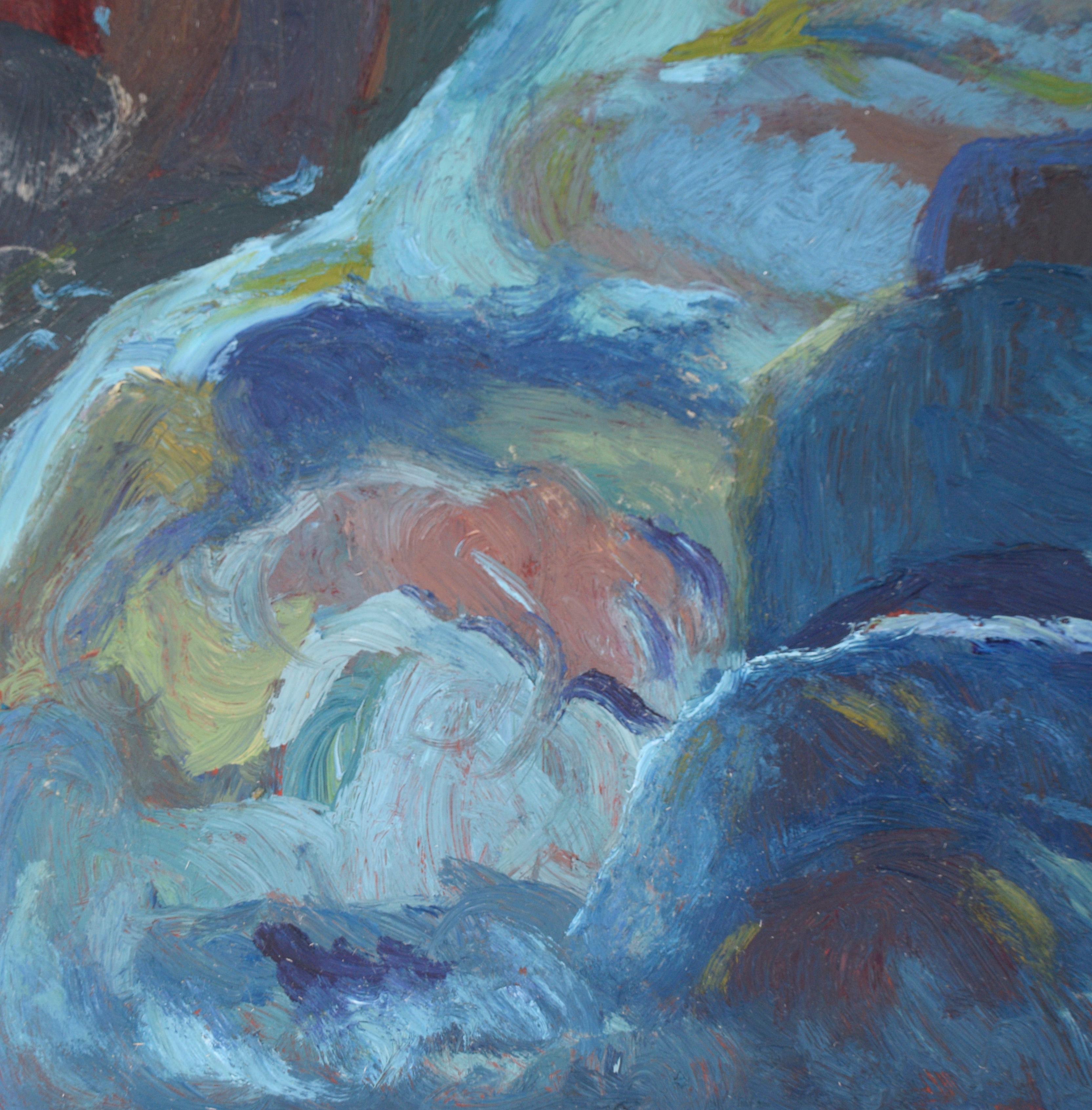 Coastal Cliffs Seascape Jessie Rasberry  - American Impressionist Painting by Jesse Don Rasberry 