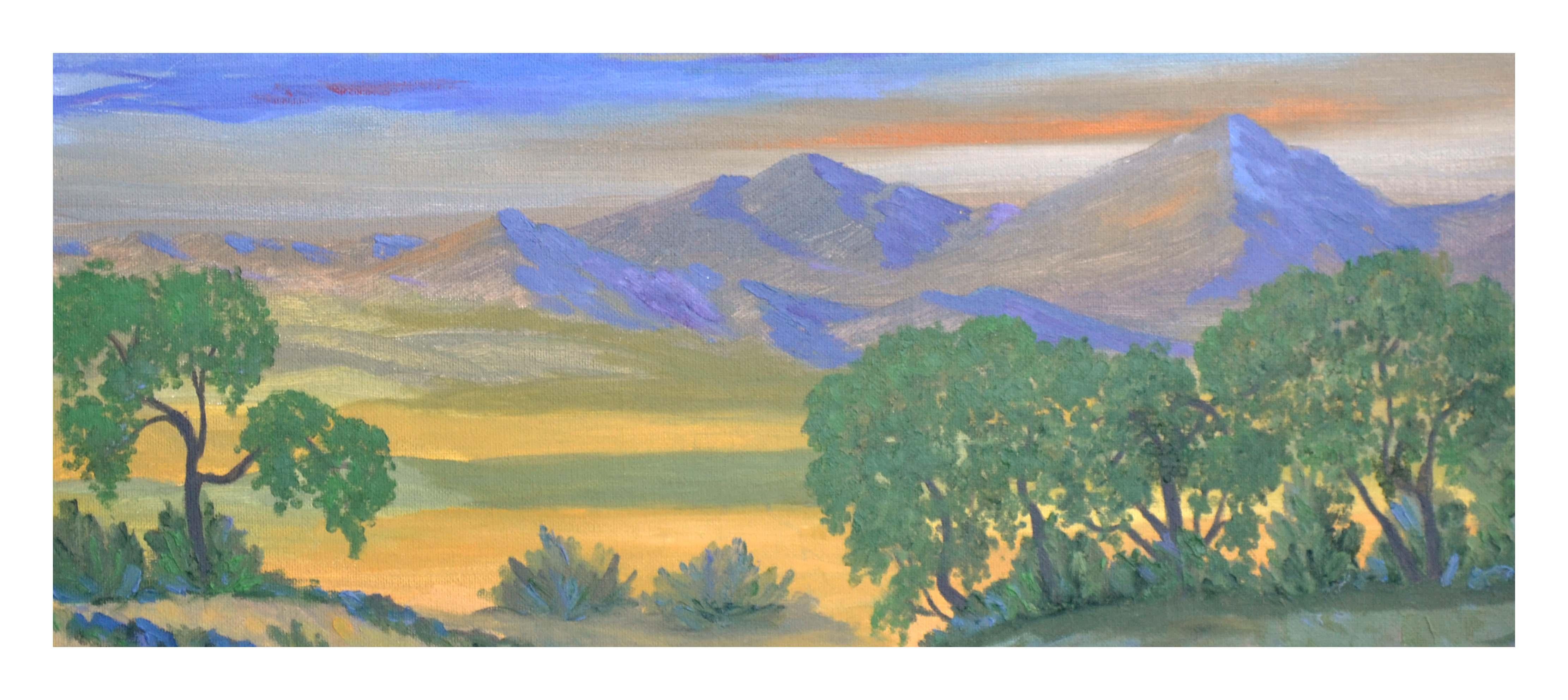 Paysage fauviste du mont Tamalpais, Meadow Landscape - Fauvisme Painting par Jesse Don Rasberry 