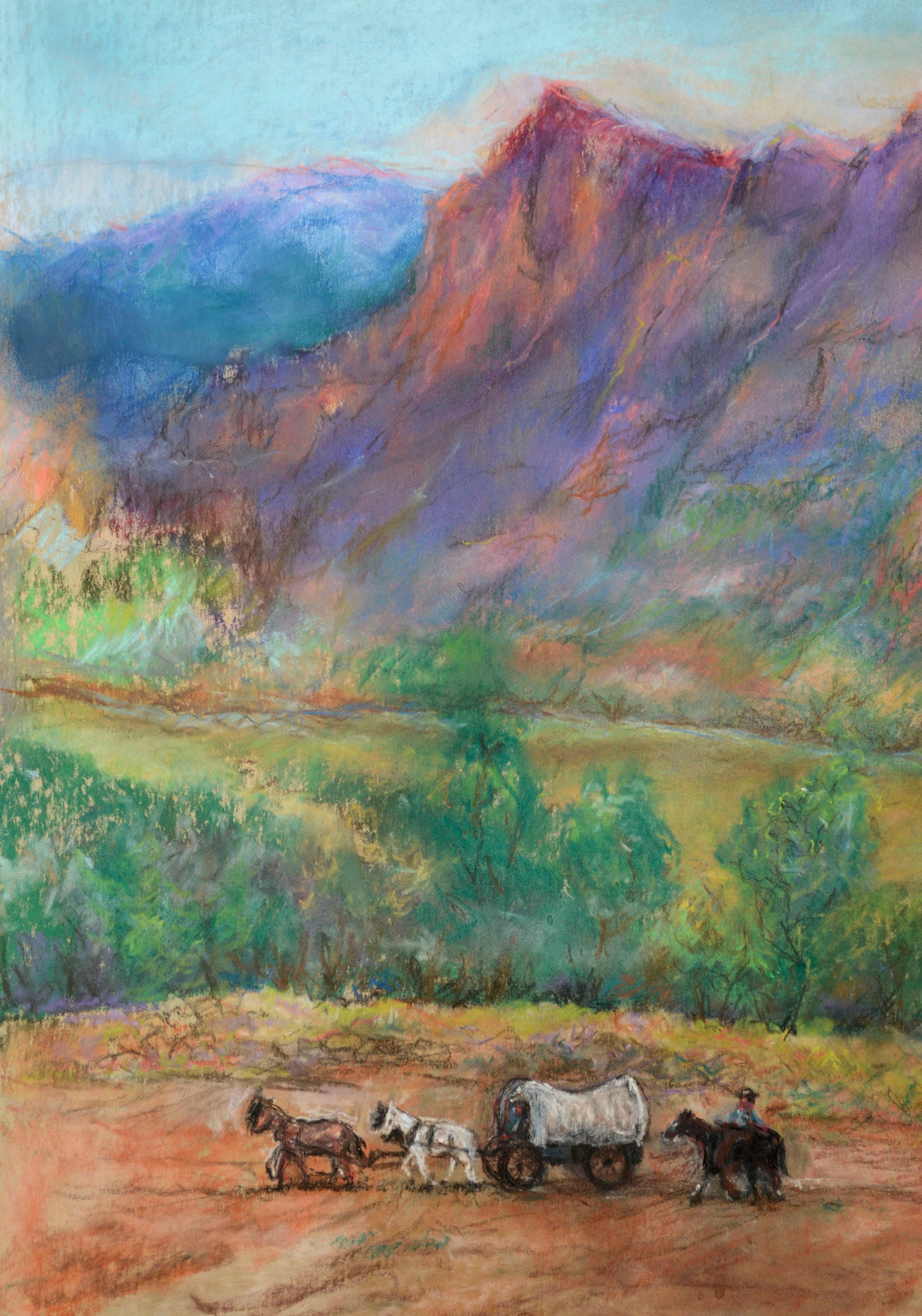purple mountain painting