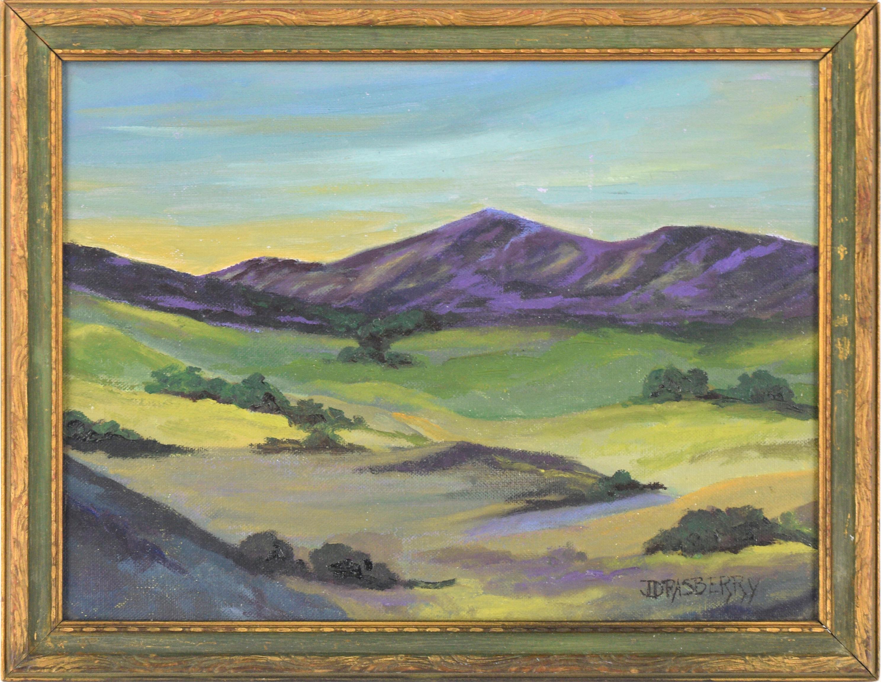 Jesse Don Rasberry  Landscape Painting - Purple Mountains Beyond the Valley - Landscape