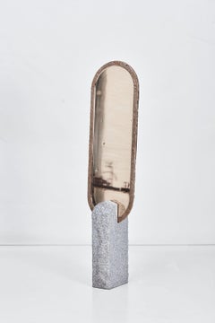 Jesse Ede, "Deep Space", Bronze and Paarl Granite Floor Mirror