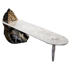 Jesse Ede, "Lunar", Aluminium and Slate Stone Bench