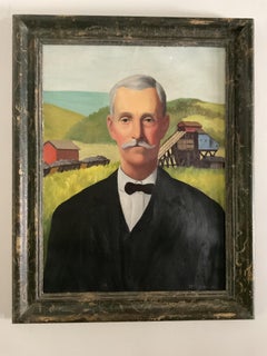 Portrait réaliste social américain d'un propriétaire d'une mine de charbon par Jesse F. Reed