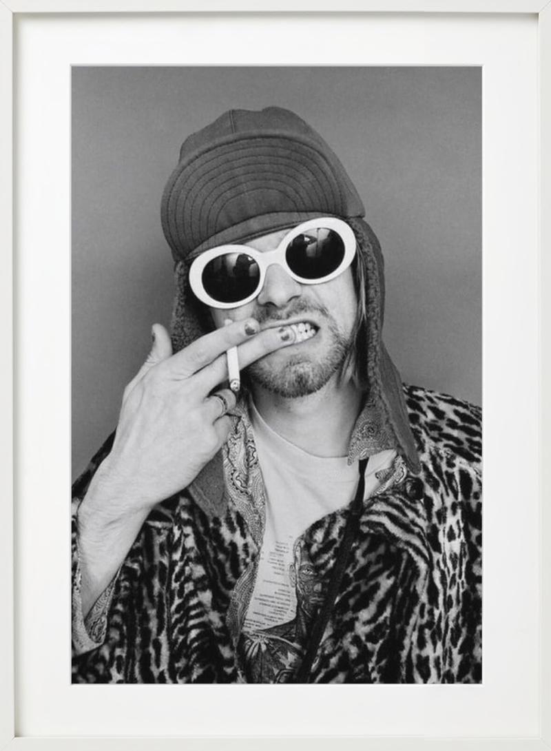 Kurt Cobain - black and white Portrait with Cigarette, Fine Art Photography 1993 For Sale 7