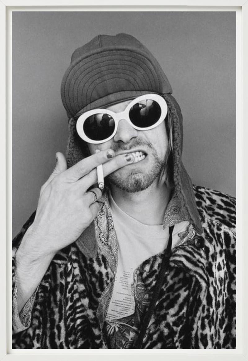 Kurt Cobain - black and white Portrait with Cigarette, Fine Art Photography 1993 For Sale 5