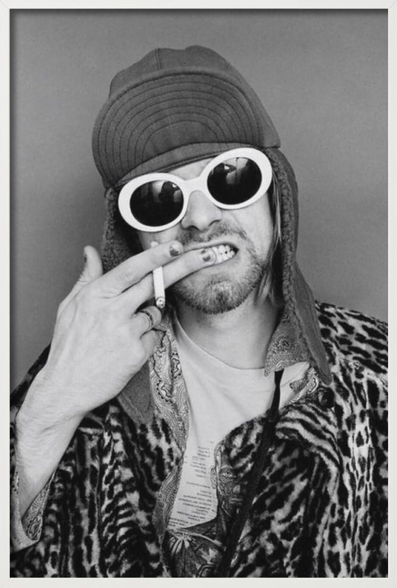 Kurt Cobain - black and white Portrait with Cigarette, Fine Art Photography 1993 For Sale 6