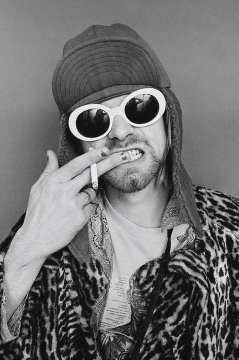 Jesse Frohman Portrait Photograph - Kurt Cobain - black and white Portrait with Cigarette, Fine Art Photography 1993
