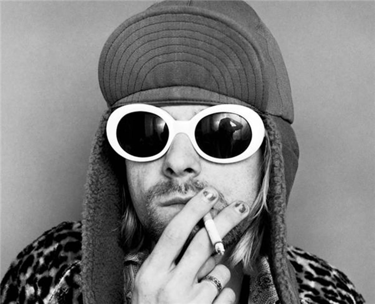 Jesse Frohman Black and White Photograph - Kurt Cobain; Smoking C, Ver. 2