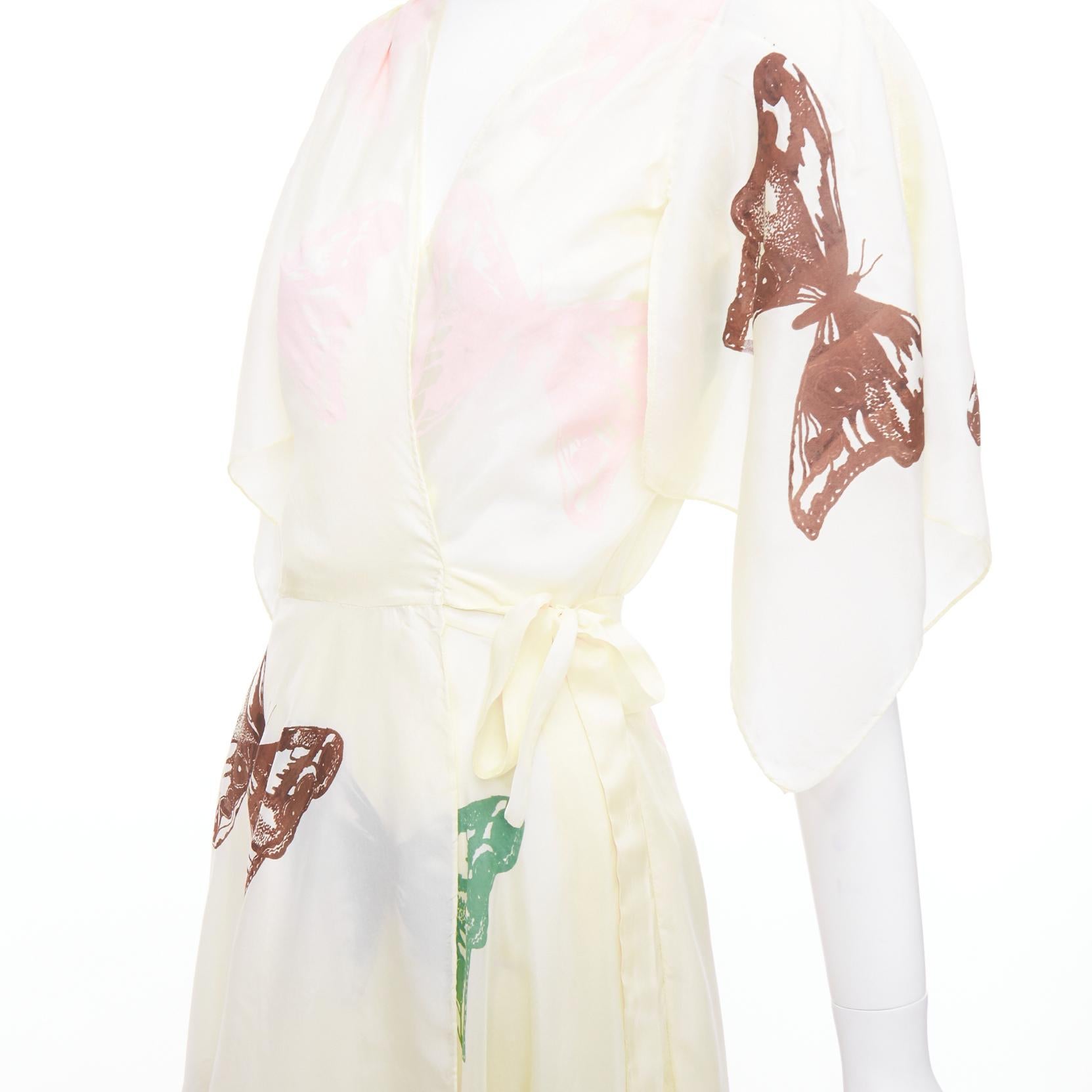 JESSE KAMM cream silk pink brown butterfly print flare wrap dress S
Reference: NKLL/A00250
Brand: Jesse Kamm
Material: Feels like silk
Color: Cream, Multicolour
Pattern: Animal Print
Closure: Wrap Tie

CONDITION:
Condition: Very good, this item was