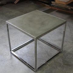 Modern Polished Steel and Concrete Side Table by Costantini, Jesse