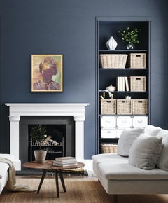 Modern Abstract Gestural Portrait Oil on Canvas Figurative Multi-Color