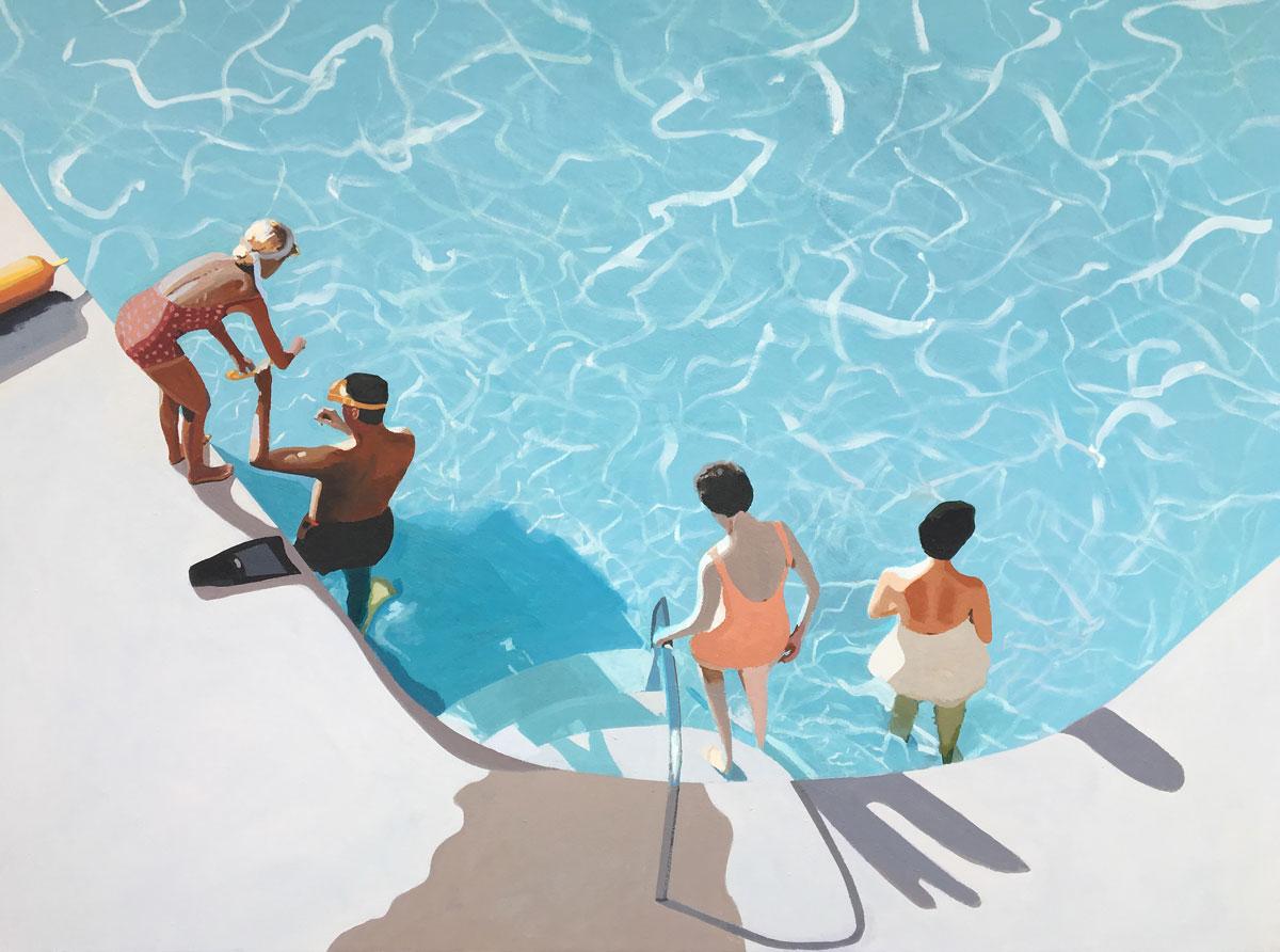 Jessica Brilli Figurative Print - Diving Lesson