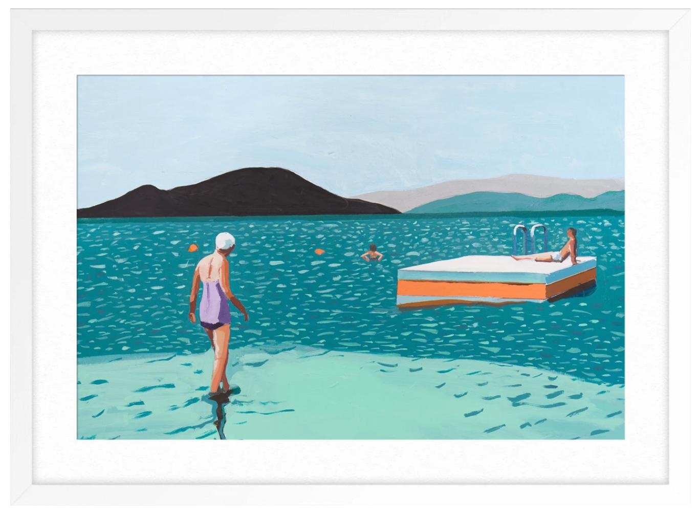 Landsend (Blau), Landscape Print, von Jessica Brilli