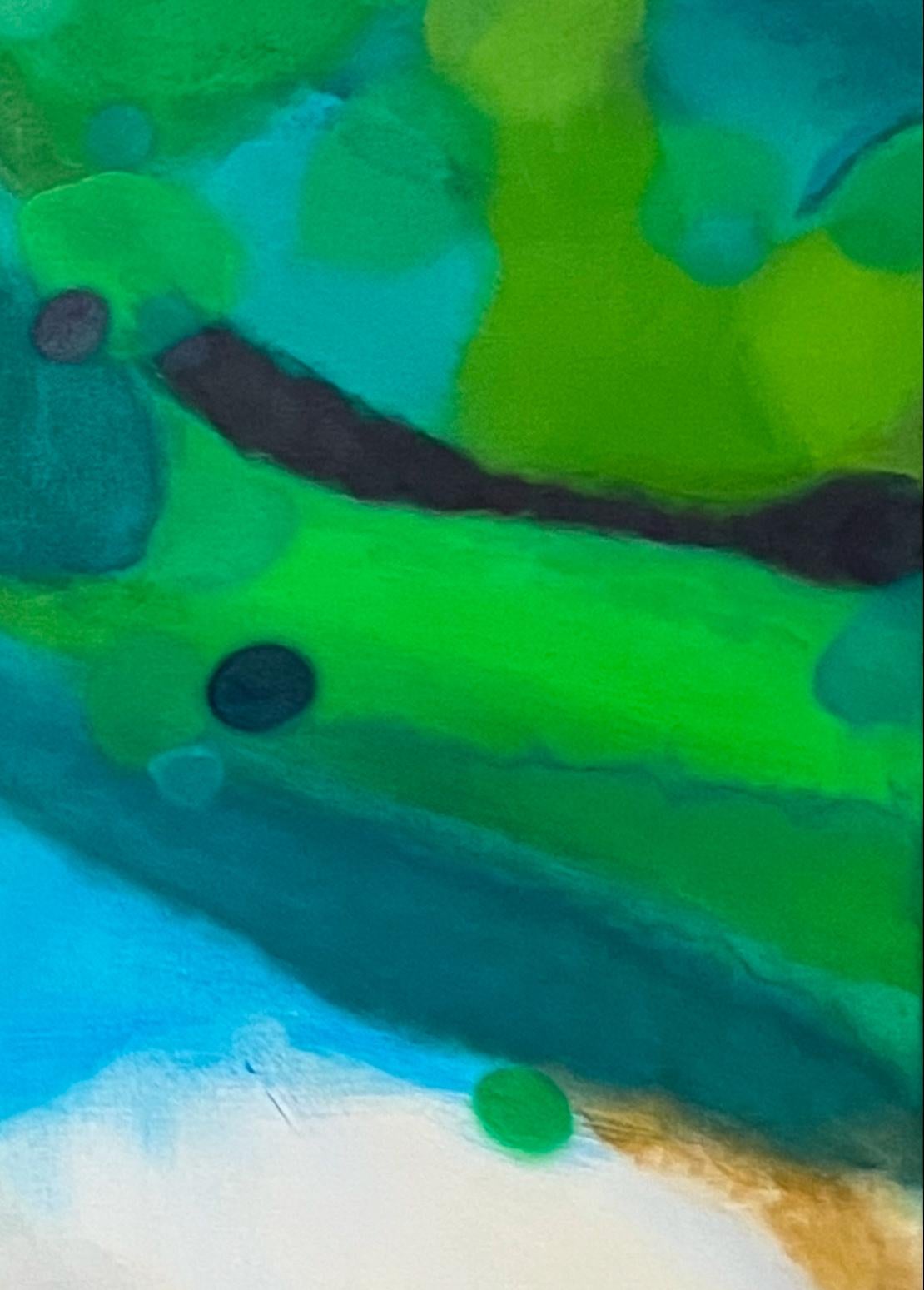 Still Sardegna, on Time - Abstract Expressionist Painting by Jessica Caldwell Dagois