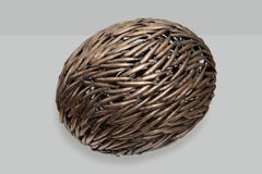 Oval seaside outdoor indoor pure bronze sculpture - Anchovies on the run