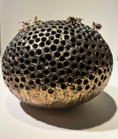 Scultura naturalistica in bronzo da interno con alveare