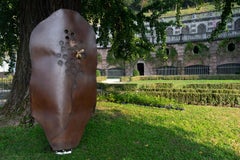 Einzigartige zwei Meter lange zeitgenössische Skulptur aus Eisen und Bronze für den Außenbereich