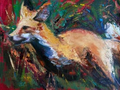 "Pursuit" (2024) By Jessica Cook, Original Oil Painting of Fox