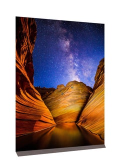 Landscape photography with purple and orange, "Colors of Darkness", UV laminate