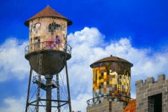 "Detroit Pixels I", Acrylic and Oil Painting, Figurative, Cityscape, Graffiti