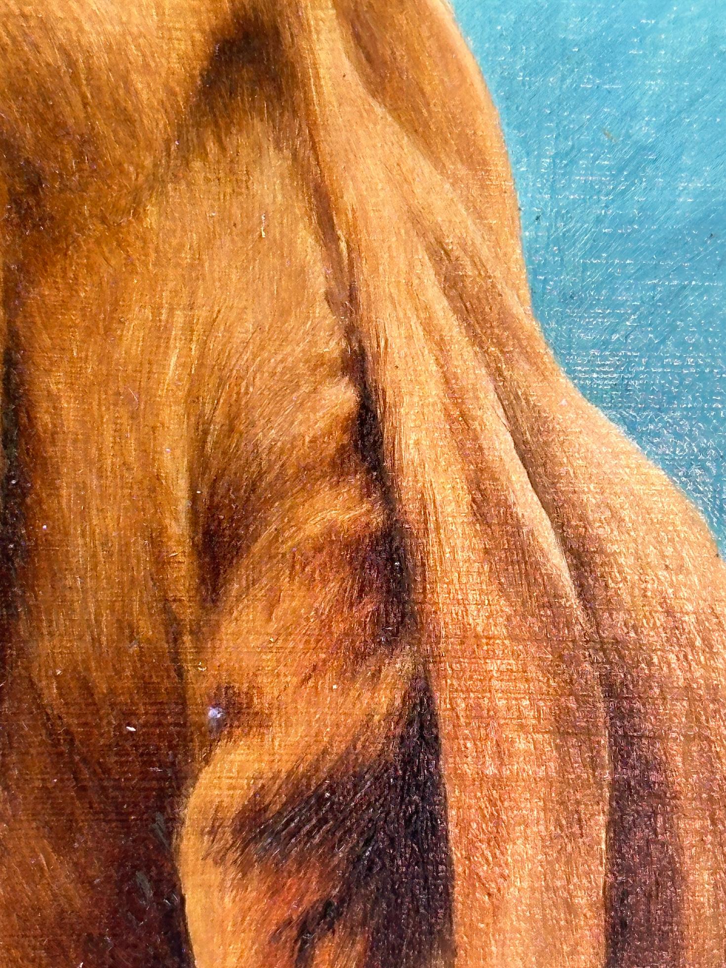 Retrato Modern British de un Bassett Hound al óleo en venta 1