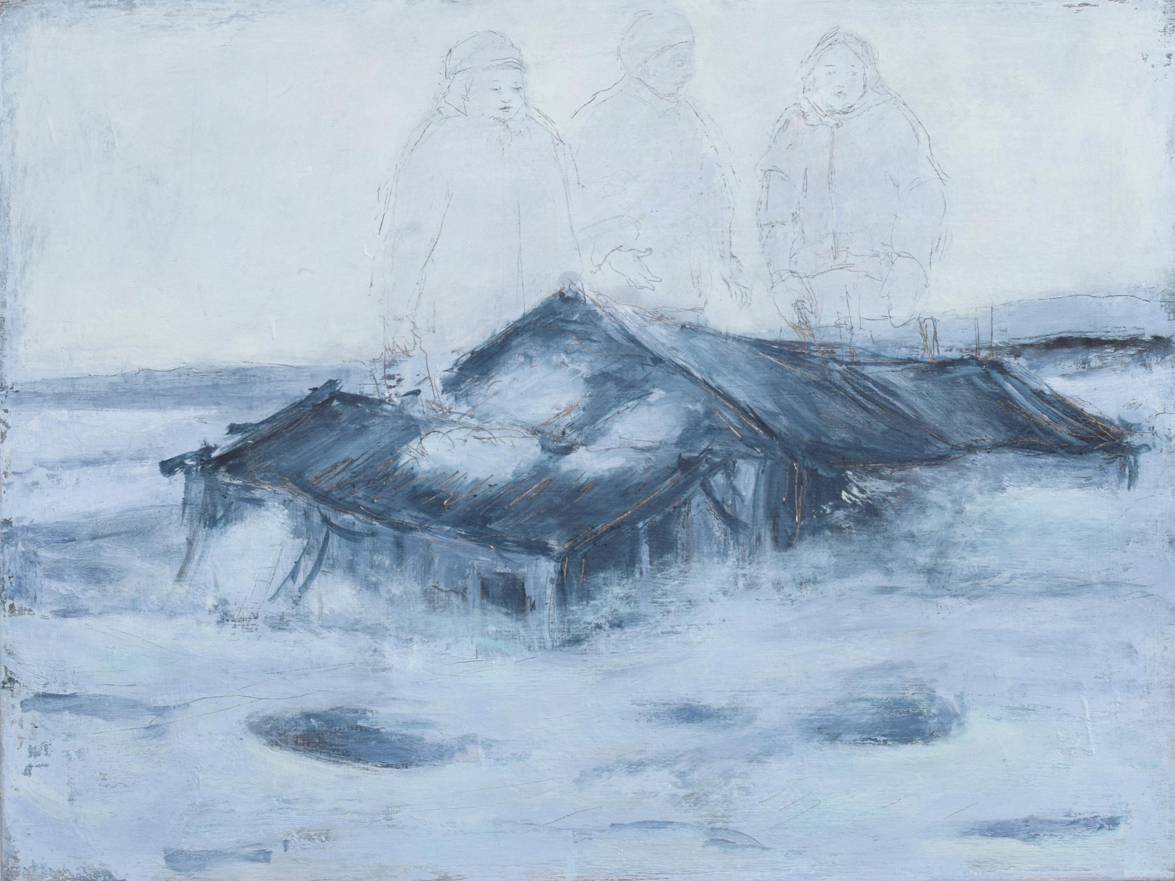Eight Adélie Penguins... - Mixed Media Art by Jessica Houston