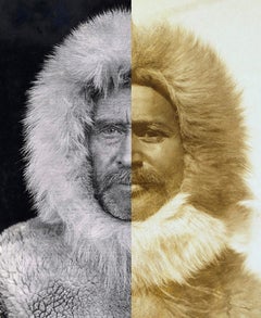 Henson and Peary: Mixed Media Collage, Contemporary Art, 2010+