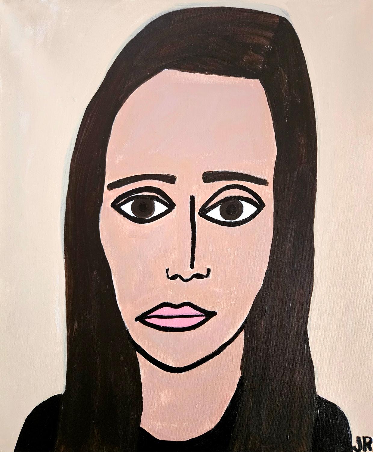 Figurative Painting de Jessica JH Roller - Autorretrato de artista, Pintura original