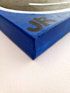 Black Cat on Cyan, Original Painting